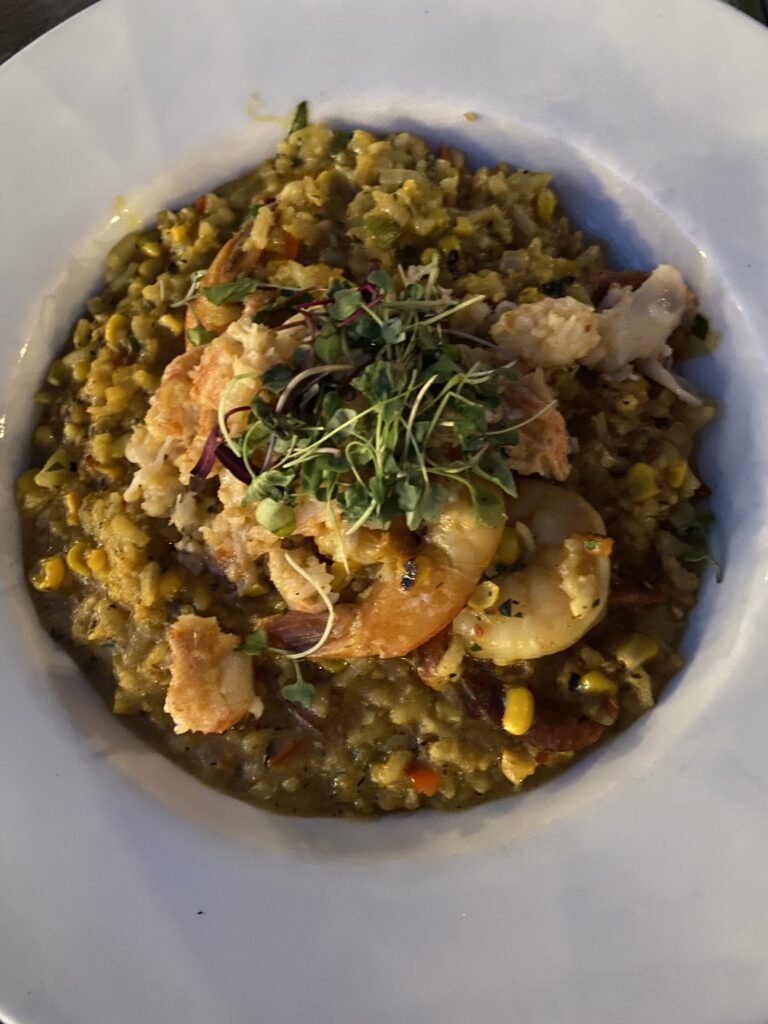 Jambalaya risotto with shrimp