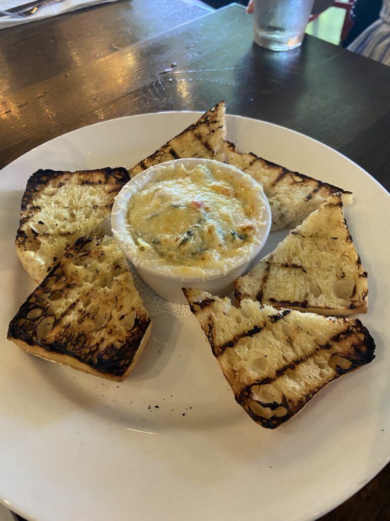 Artichoke-Spinach Spread with Bruschetta