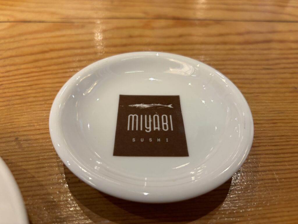 Plate that says restaurant name.